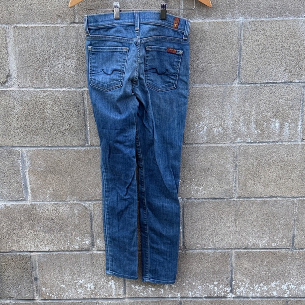 7 For All Mankind Skinny Jeans in Classic Blue - Picture 3 of 7